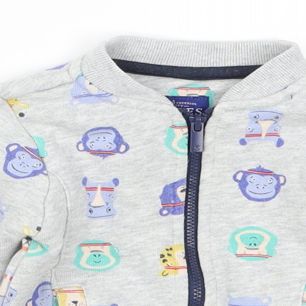 Joules Boys Grey   Jacket  Size 9-12 Months  - Animal Prints