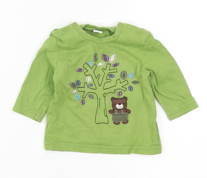 TU Girls Green   Basic T-Shirt Size 3-6 Months  - Tree Bear