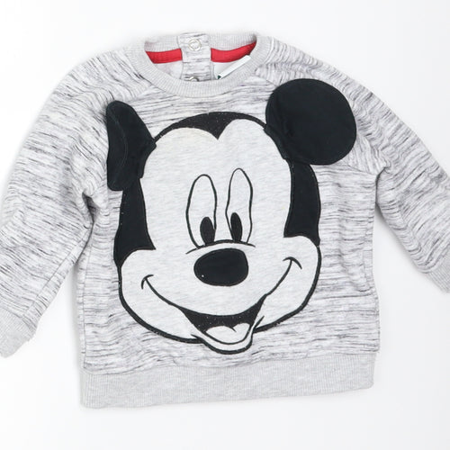 Disney Boys Grey   Basic T-Shirt Size 3-6 Months  - Mickey Mouse