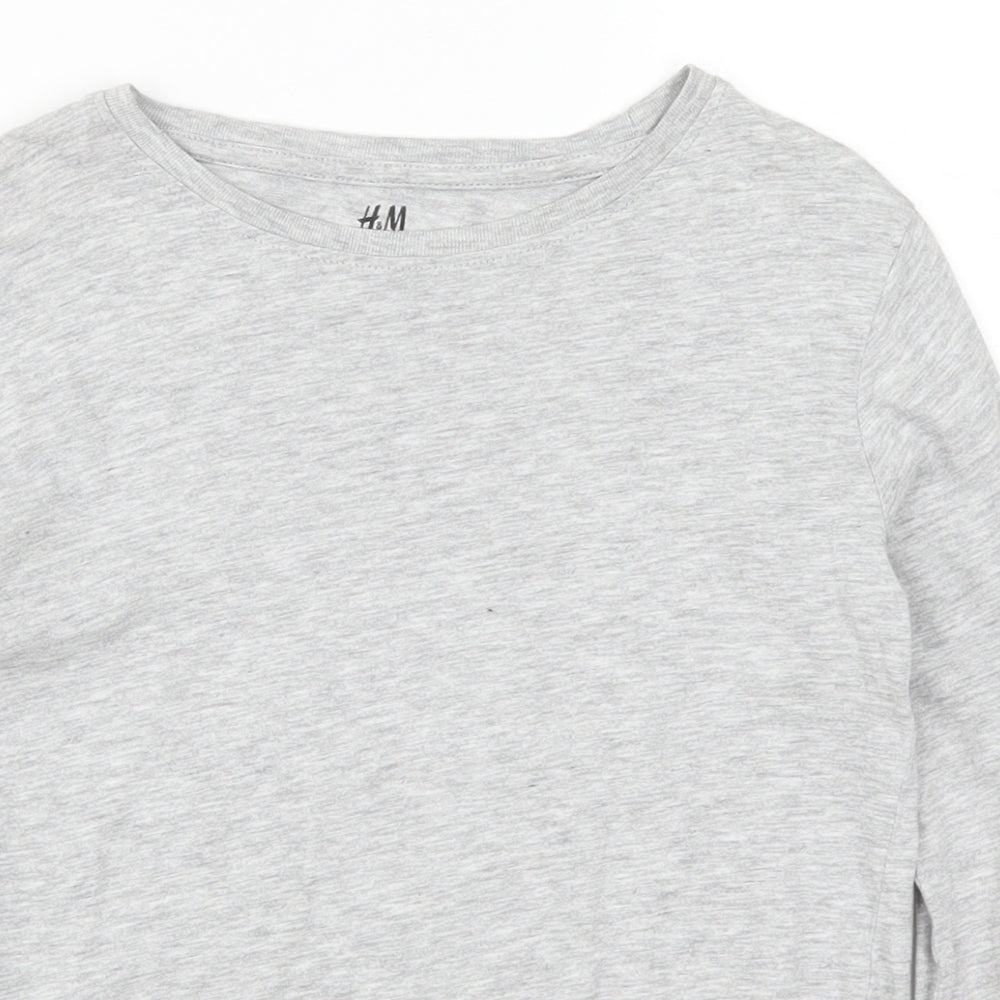 H&M Girls Grey   Basic T-Shirt Size 7-8 Years