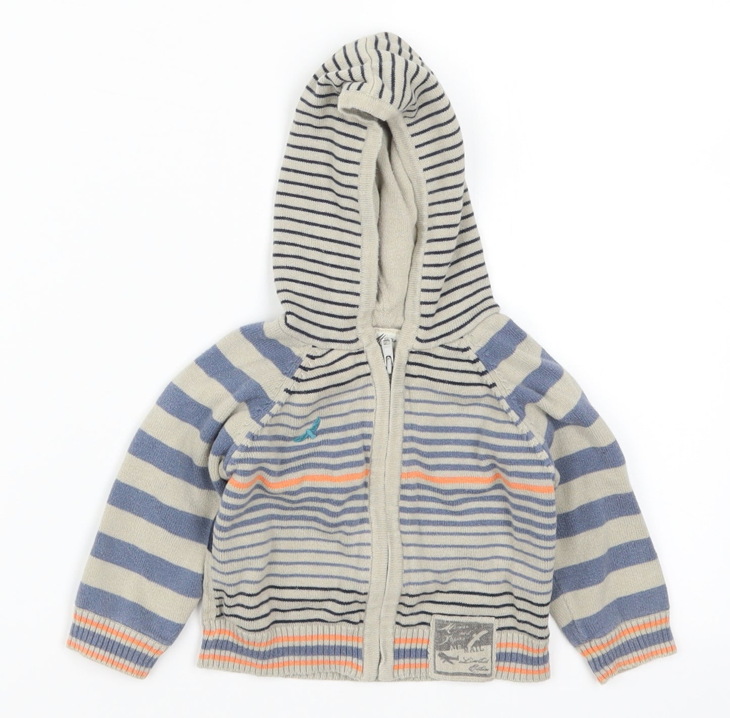 mamas & papas Boys Blue Striped  Full Zip Jumper Size 3-6 Months  - Imagination