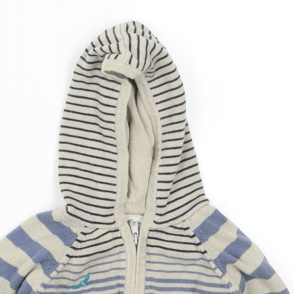 mamas & papas Boys Blue Striped  Full Zip Jumper Size 3-6 Months  - Imagination