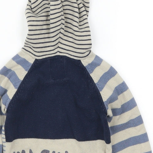 mamas & papas Boys Blue Striped  Full Zip Jumper Size 3-6 Months  - Imagination
