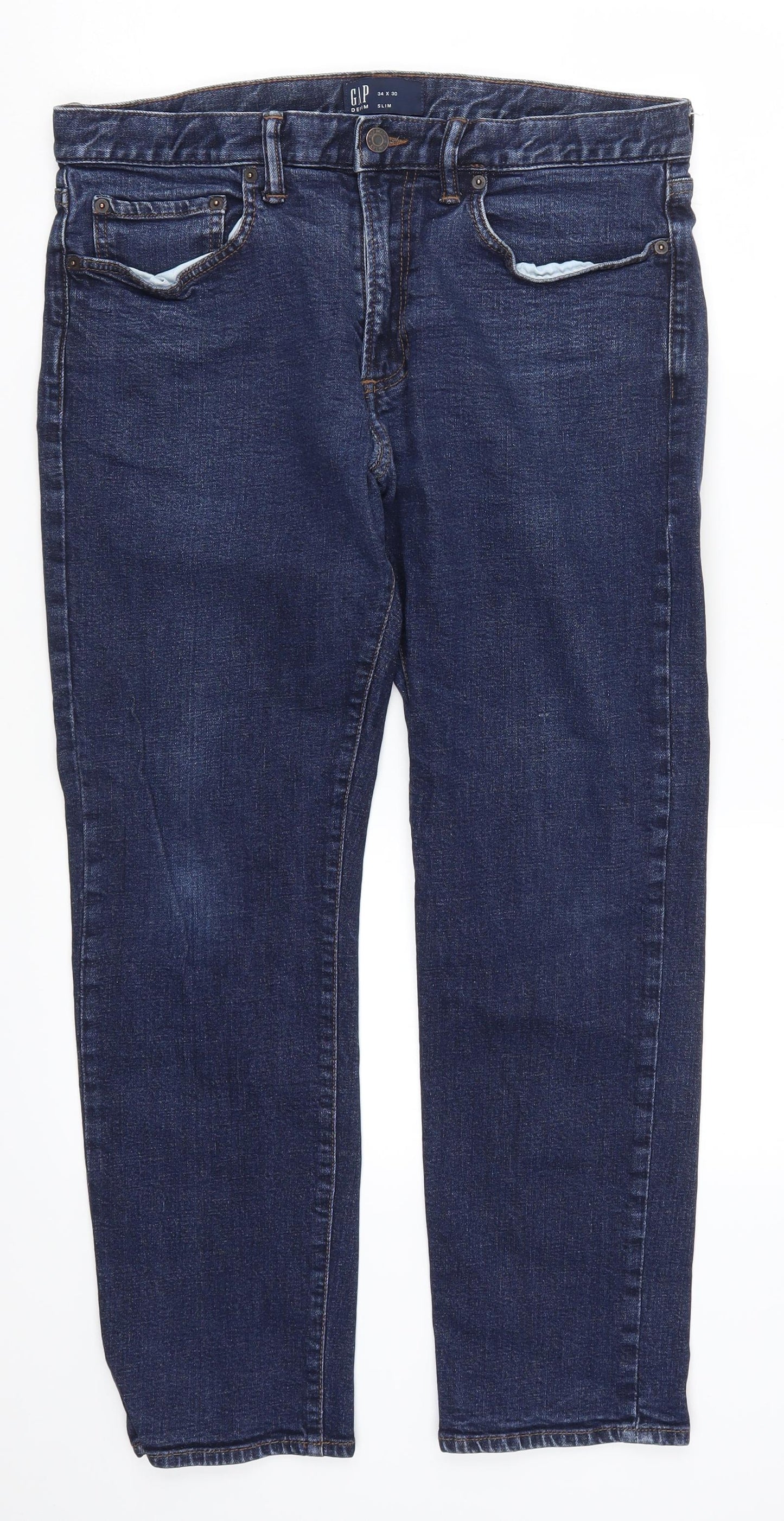 Gap Mens Blue  Denim Straight Jeans Size 34 L30 in