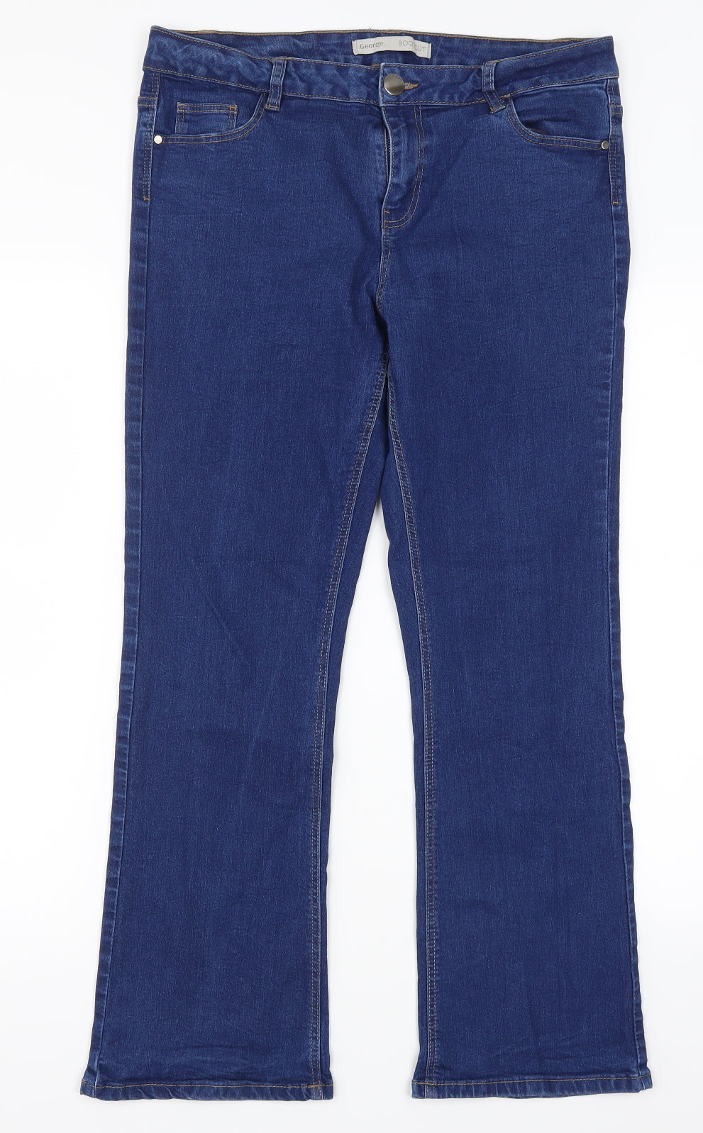 George Womens Blue  Denim Bootcut Jeans Size 14 L26 in