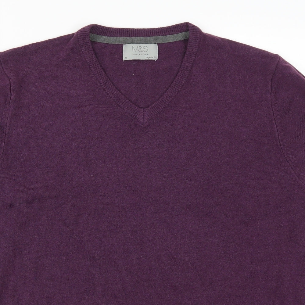 Marks and Spencer Mens Purple  Knit Pullover Jumper Size M