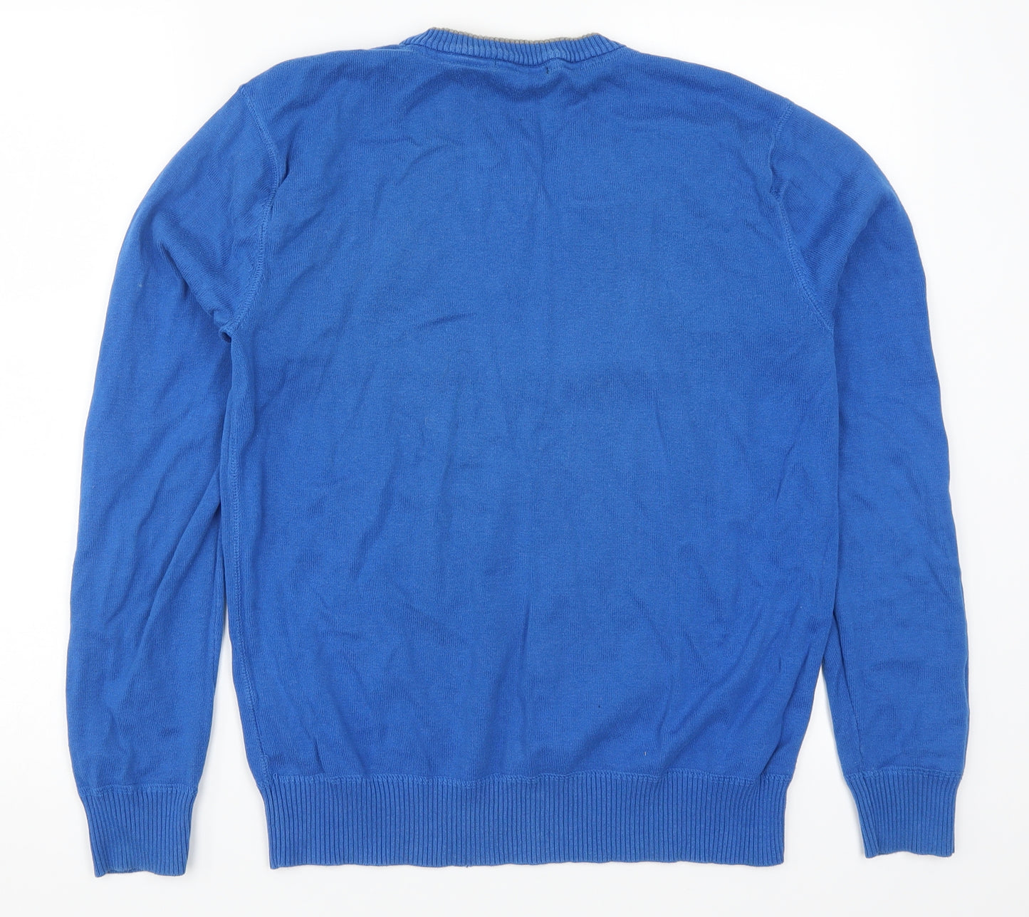 Crosshatch Mens Blue  Knit Pullover Jumper Size M