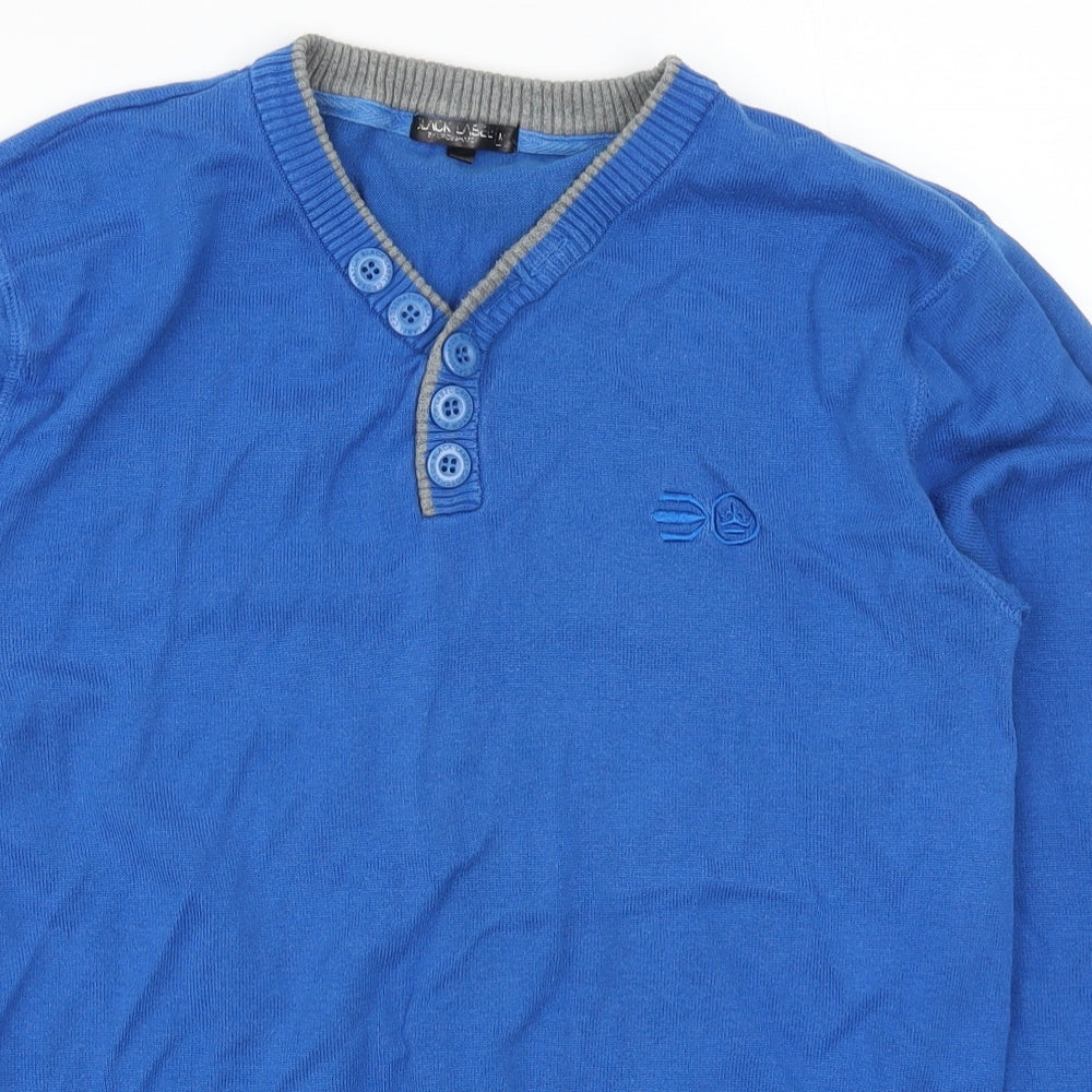 Crosshatch Mens Blue  Knit Pullover Jumper Size M