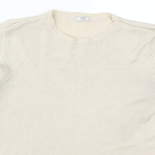 Cotton Traders Womens Beige  Knit Pullover Jumper Size 12