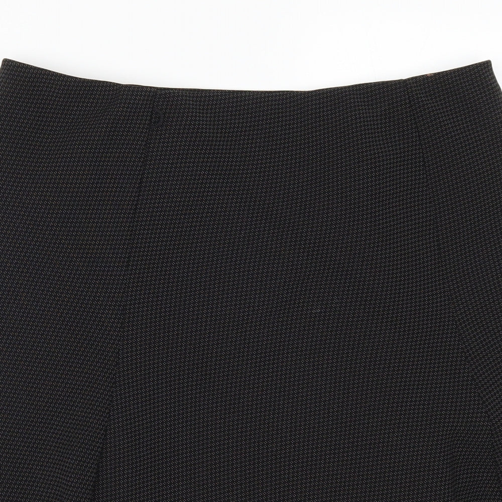 Marks and Spencer Womens Black Geometric  A-Line Skirt Size 12