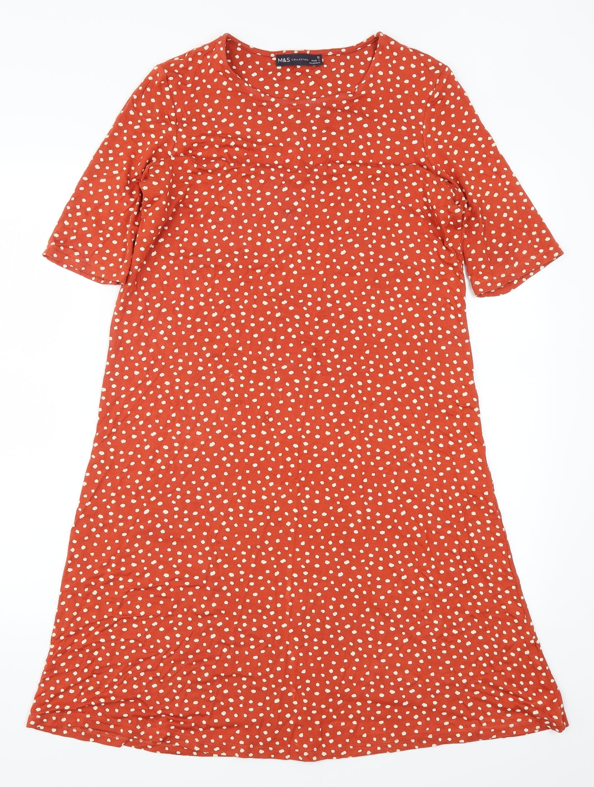 Marks and Spencer Womens Red Polka Dot  A-Line  Size 12