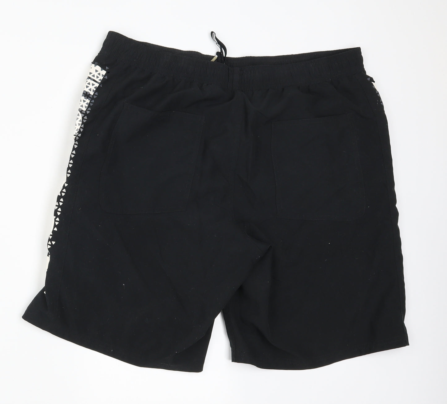 Nike Mens Black Geometric  Athletic Shorts Size L - Just Do It