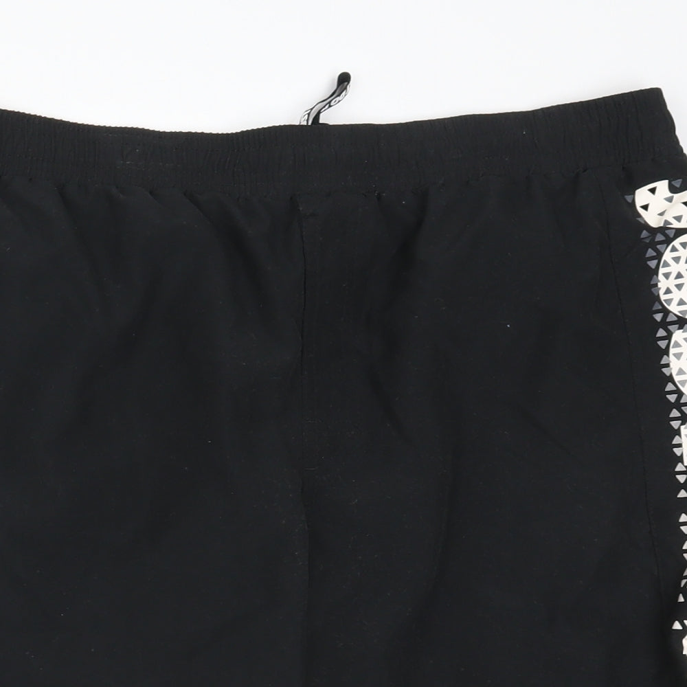 Nike Mens Black Geometric  Athletic Shorts Size L - Just Do It