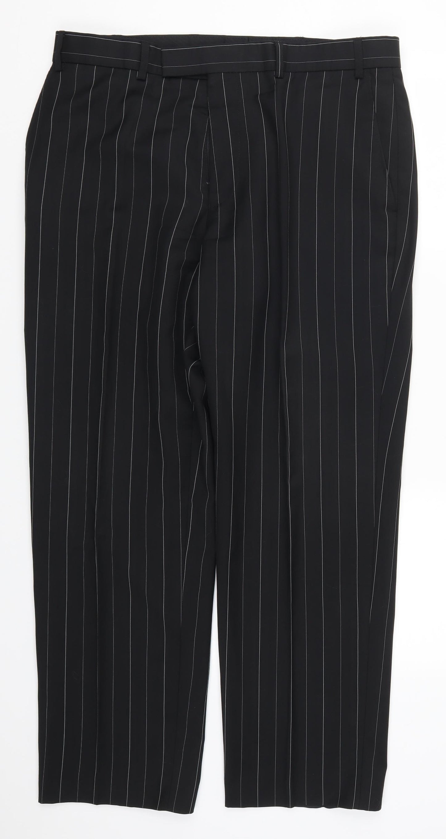 Ben Sherman Mens Black Striped  Trousers  Size 36 L29 in