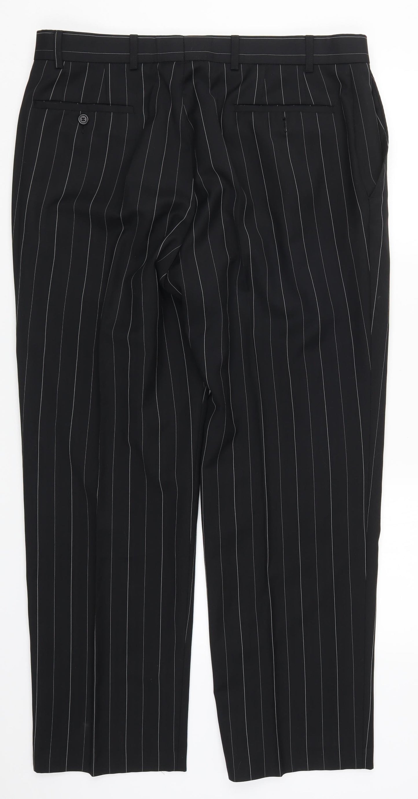 Ben Sherman Mens Black Striped  Trousers  Size 36 L29 in