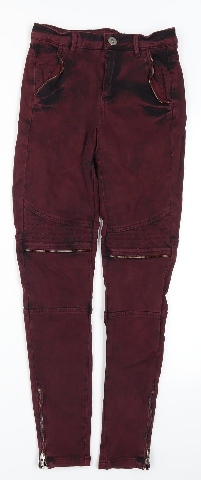 Topshop Womens Red  Denim Skinny Jeans Size 8 L28 in - Burgundy