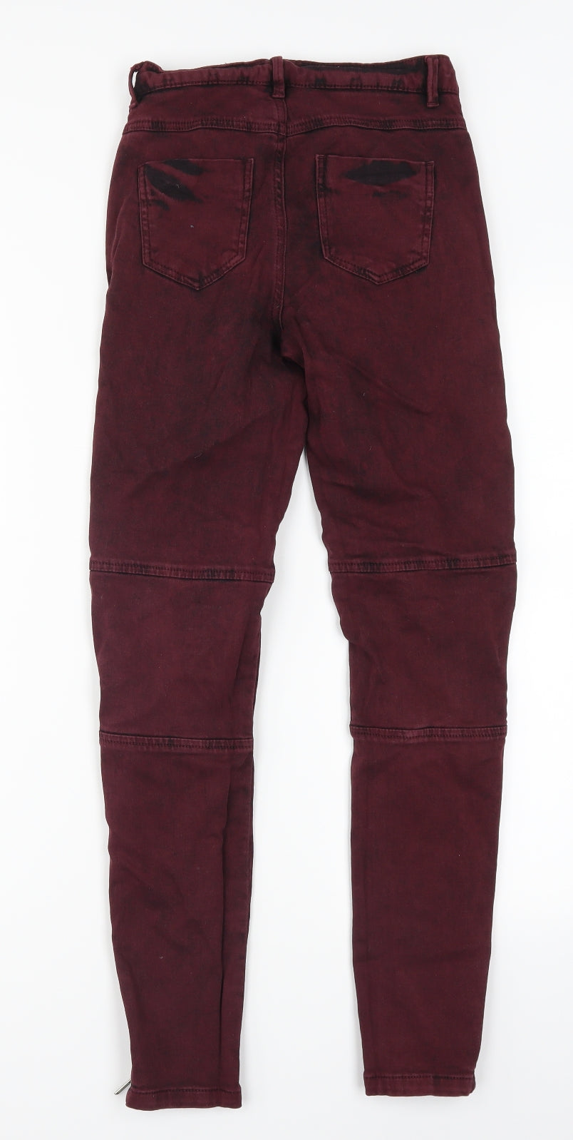 Topshop Womens Red  Denim Skinny Jeans Size 8 L28 in - Burgundy