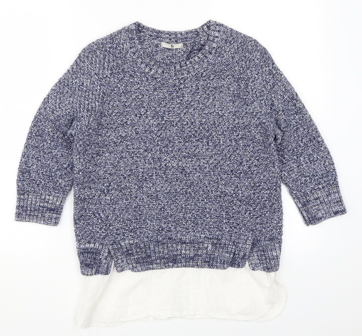 H&M Womens Blue  Knit Pullover Jumper Size 10