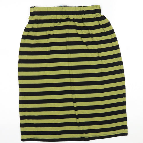 One Life Womens Green Striped Jersey Straight & Pencil Skirt Size S
