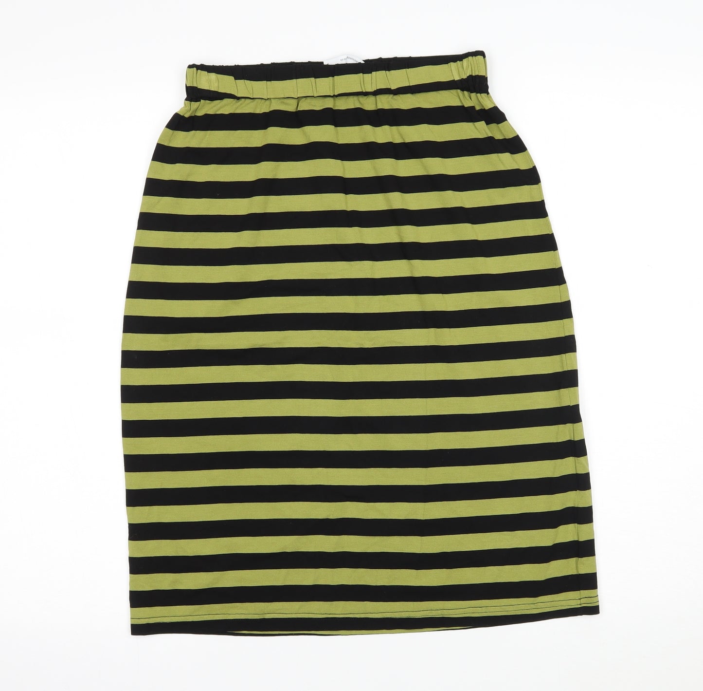 One Life Womens Green Striped Jersey Straight & Pencil Skirt Size S
