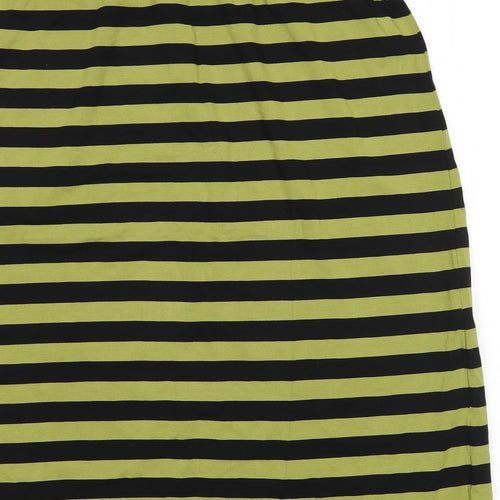 One Life Womens Green Striped Jersey Straight & Pencil Skirt Size S