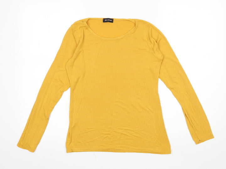 QED London Womens Yellow Jersey Basic T-Shirt Size 14