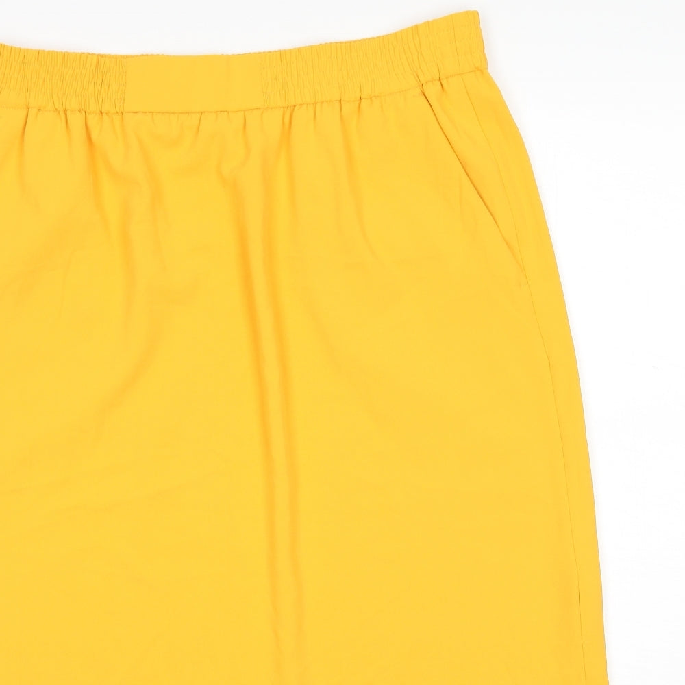 Marks and Spencer Womens Yellow   Straight & Pencil Skirt Size 12