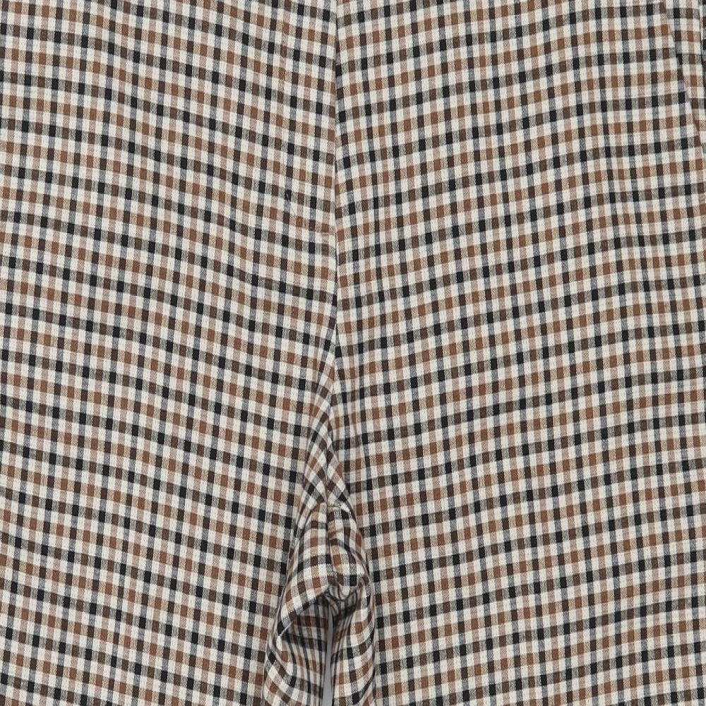 Marks and Spencer Womens Brown Check  Trousers  Size 12 L24 in