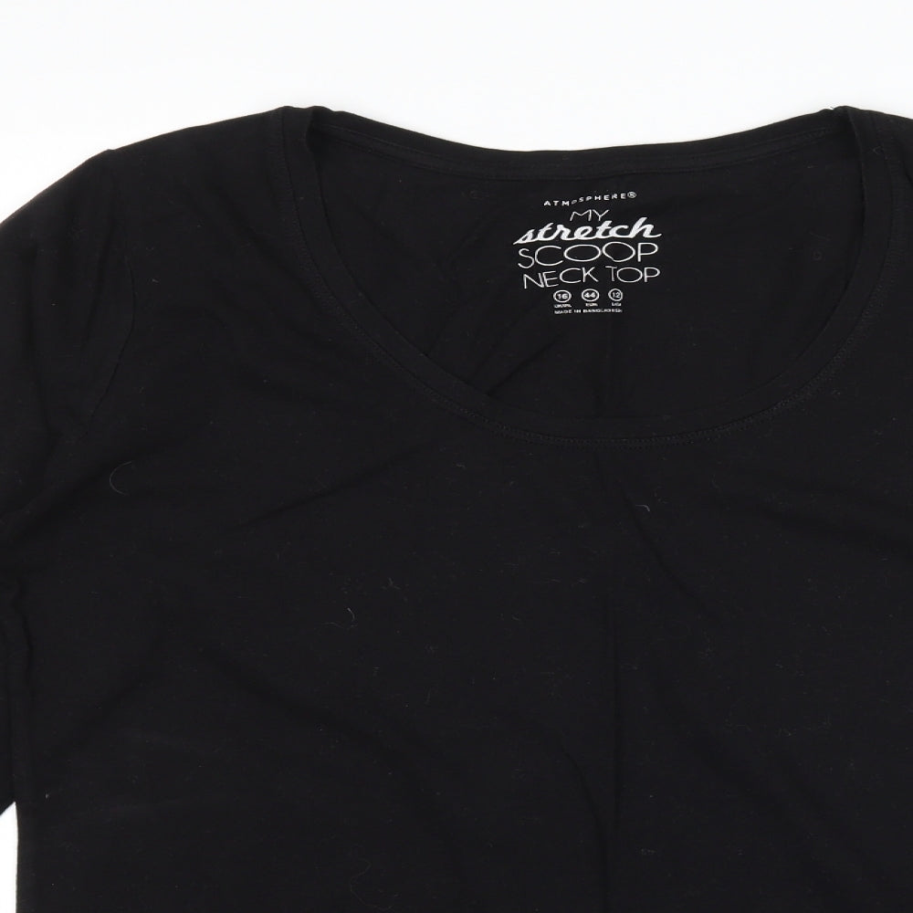 Atmosphere Womens Black  Jersey Basic T-Shirt Size 16
