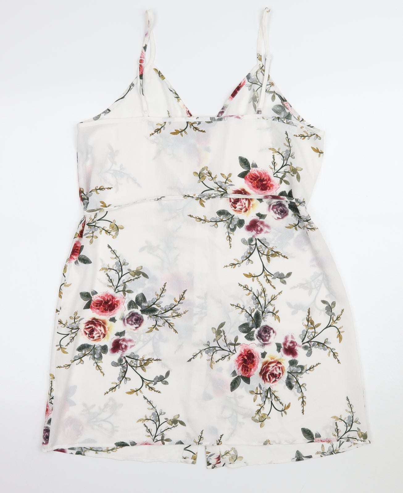 SheIn Womens White Floral  Slip Dress  Size L