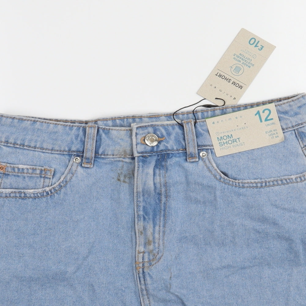 Denim & Co. Womens Blue  Denim Hot Pants Shorts Size 12