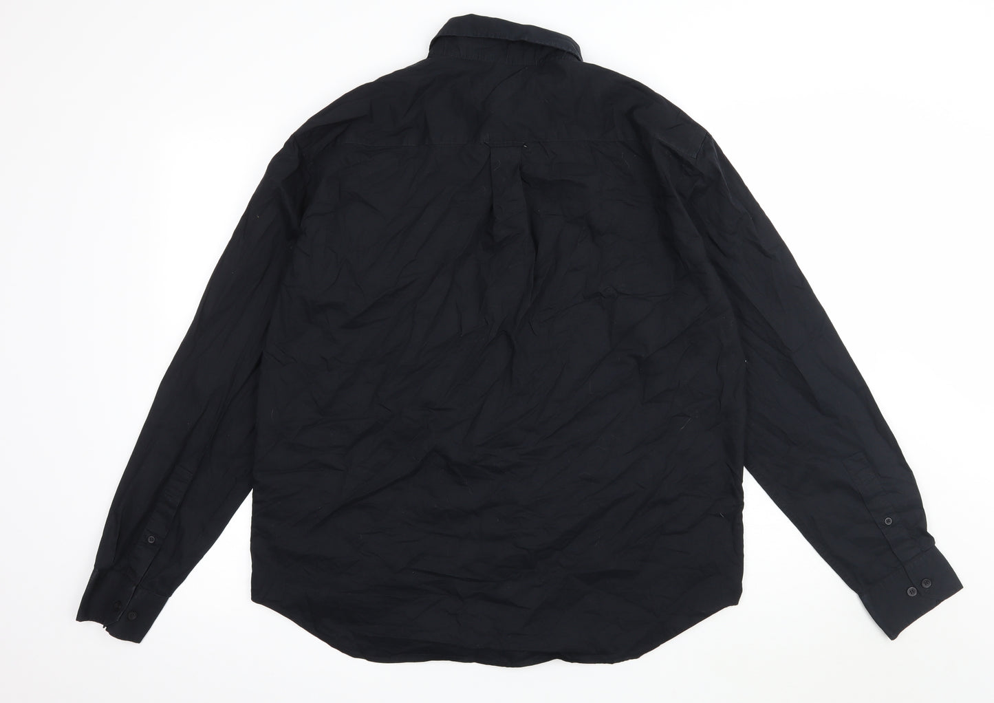 French Connection Mens Black    Button-Up Size XL