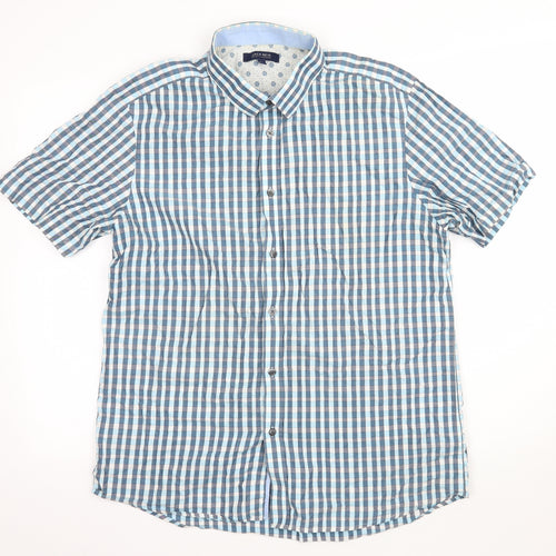 Jack Reid Mens Blue    Button-Up Size L