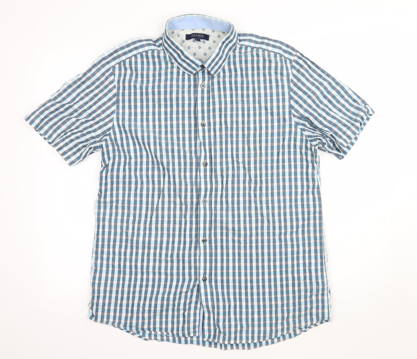 Jack Reid Mens Blue    Button-Up Size L