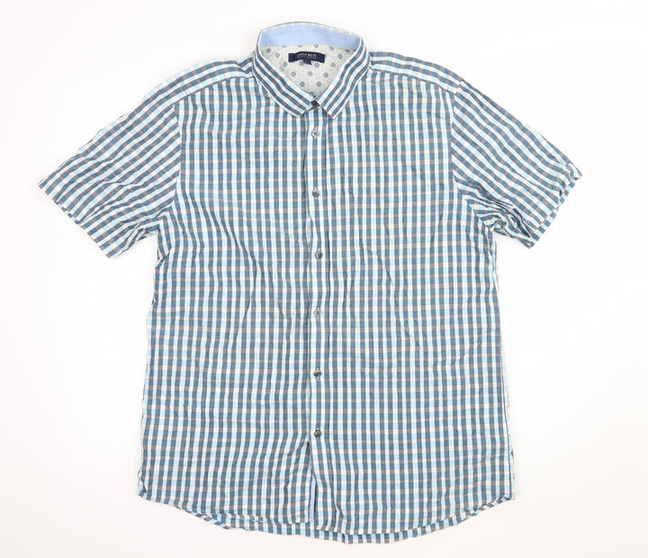 Jack Reid Mens Blue    Button-Up Size L