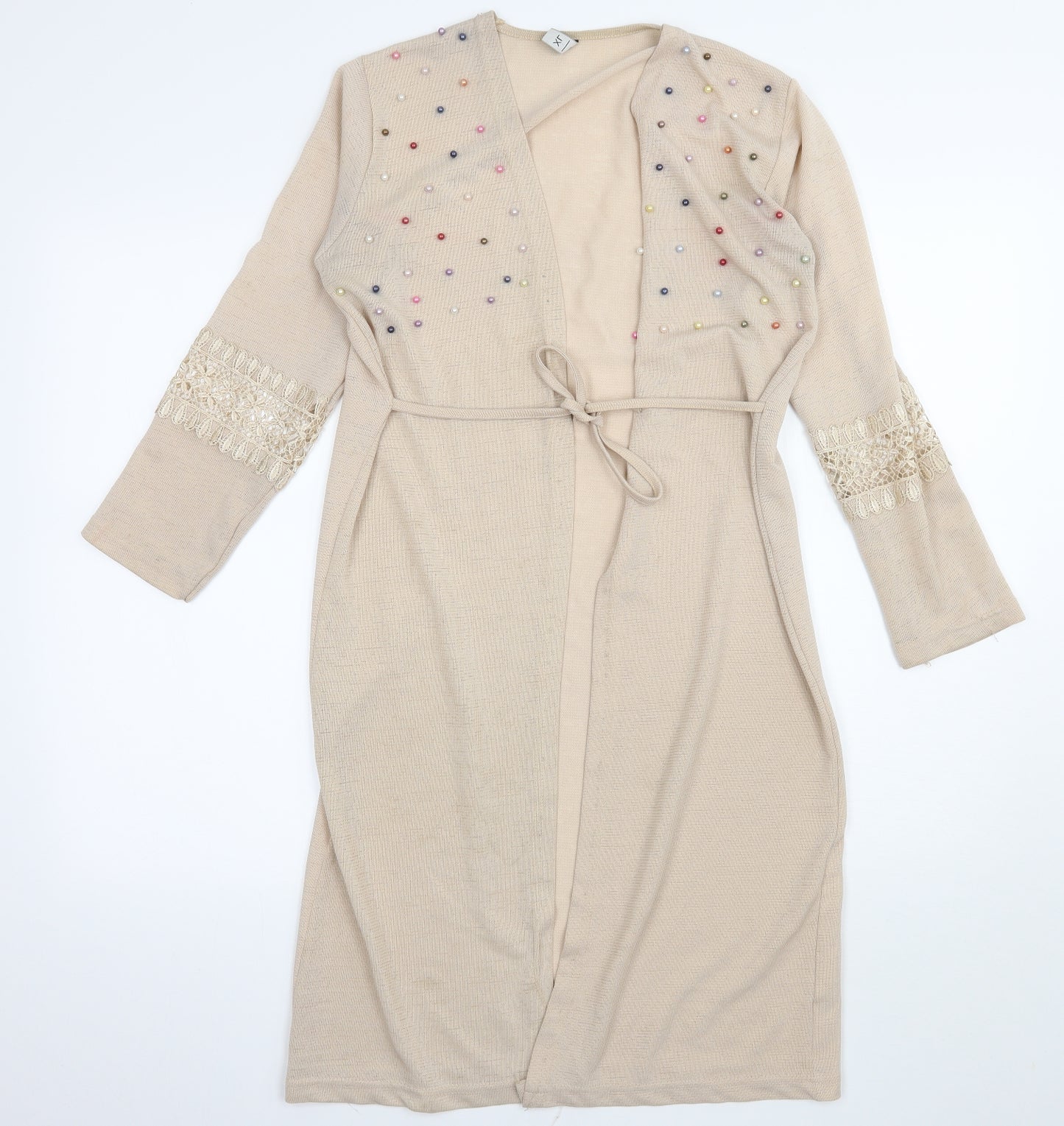 Preworn Womens Beige  Knit Cardigan Jumper Size L
