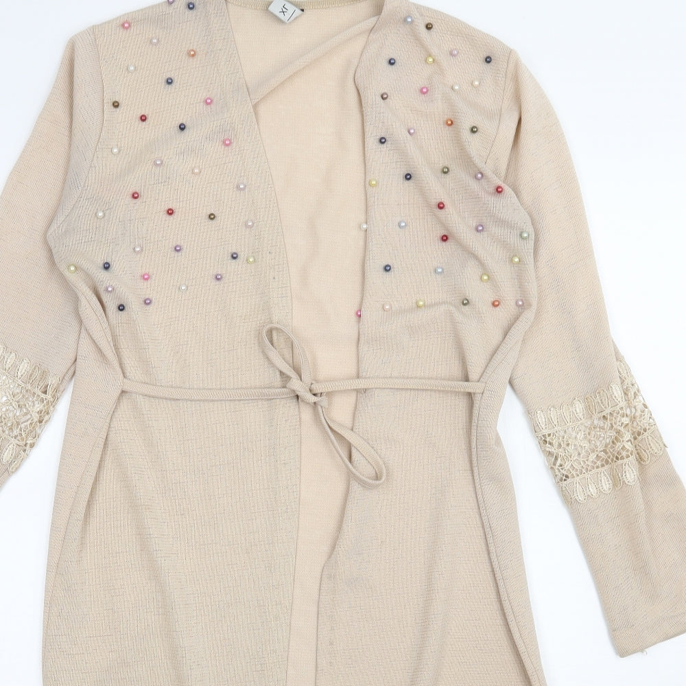 Preworn Womens Beige  Knit Cardigan Jumper Size L