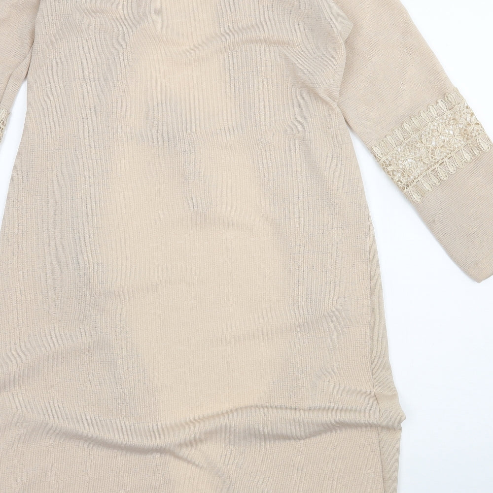 Preworn Womens Beige  Knit Cardigan Jumper Size L
