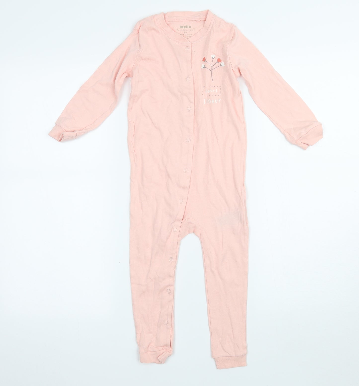 Lupliu Girls Pink  Jersey Babygrow One-Piece Size 18 Months  - Sweet Flower