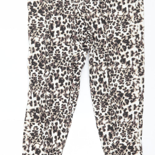 Avon  Womens Brown Animal Print Jersey Capri Pyjama Pants Size 12