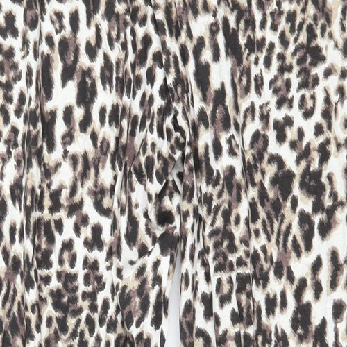Avon  Womens Brown Animal Print Jersey Capri Pyjama Pants Size 12