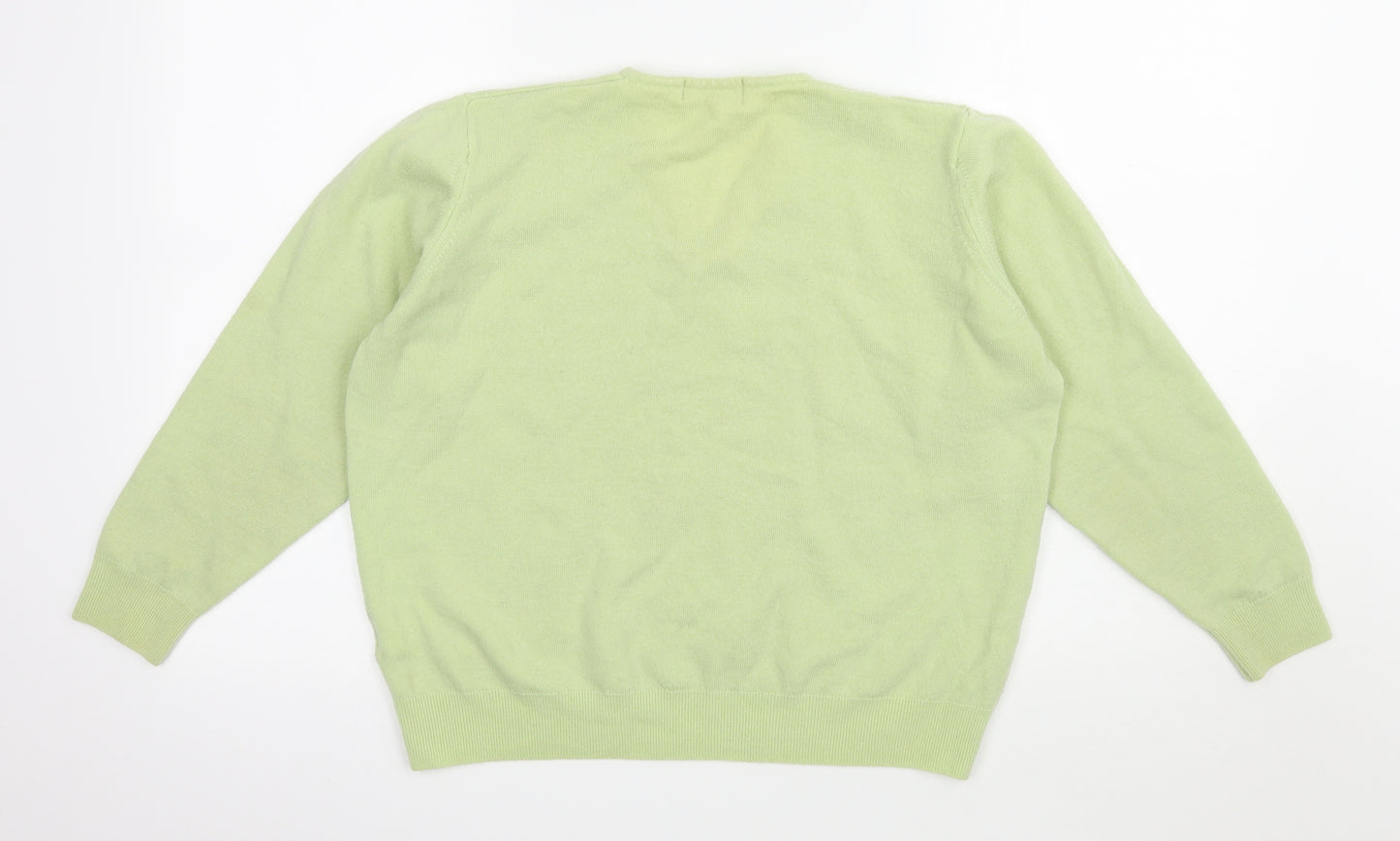 Marks and Spencer Womens Green  Knit Pullover Jumper Size 16