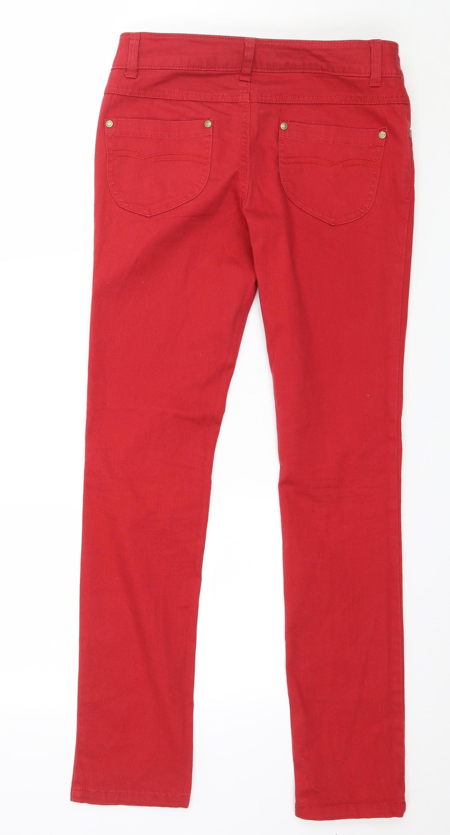Denim & Co. Womens Red  Denim Skinny Jeans Size 8 L31 in