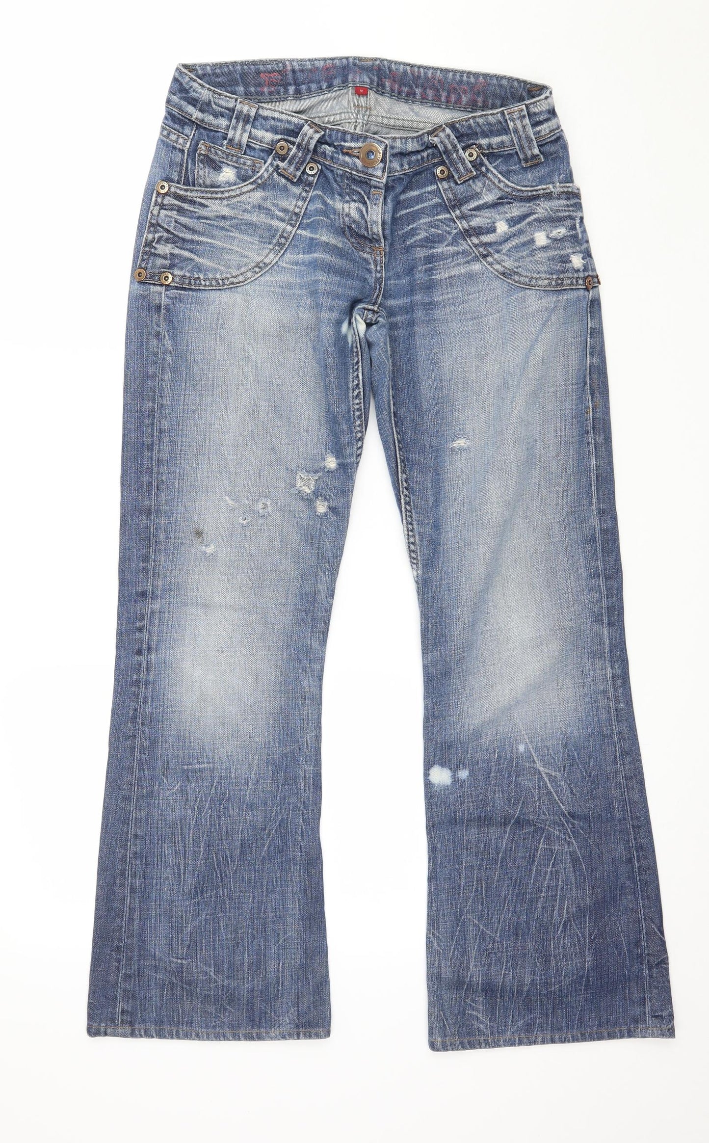 River Island Womens Blue  Denim Straight Jeans Size 10 L28 in