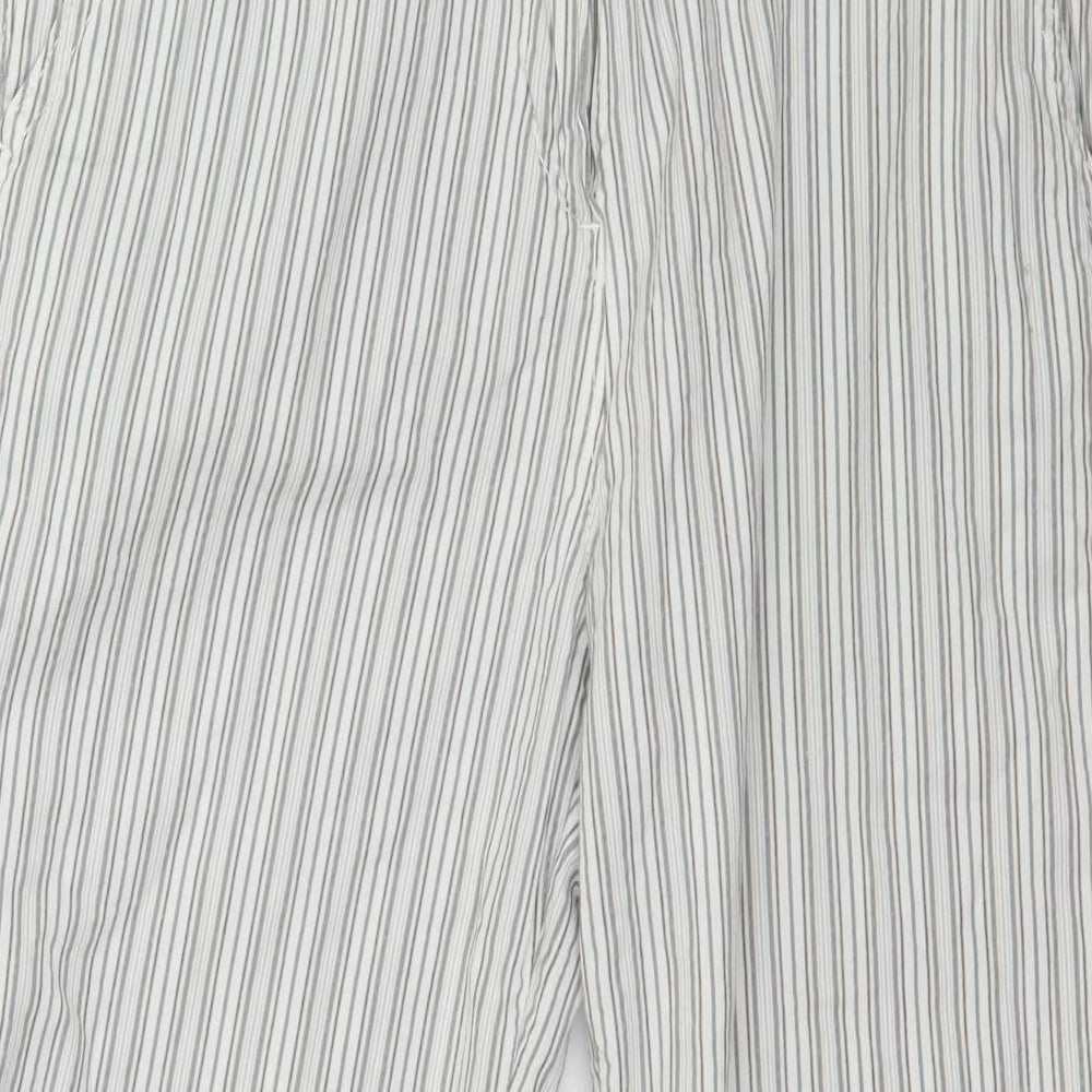 NEXT Womens White Striped  Trousers  Size 12 L26 in