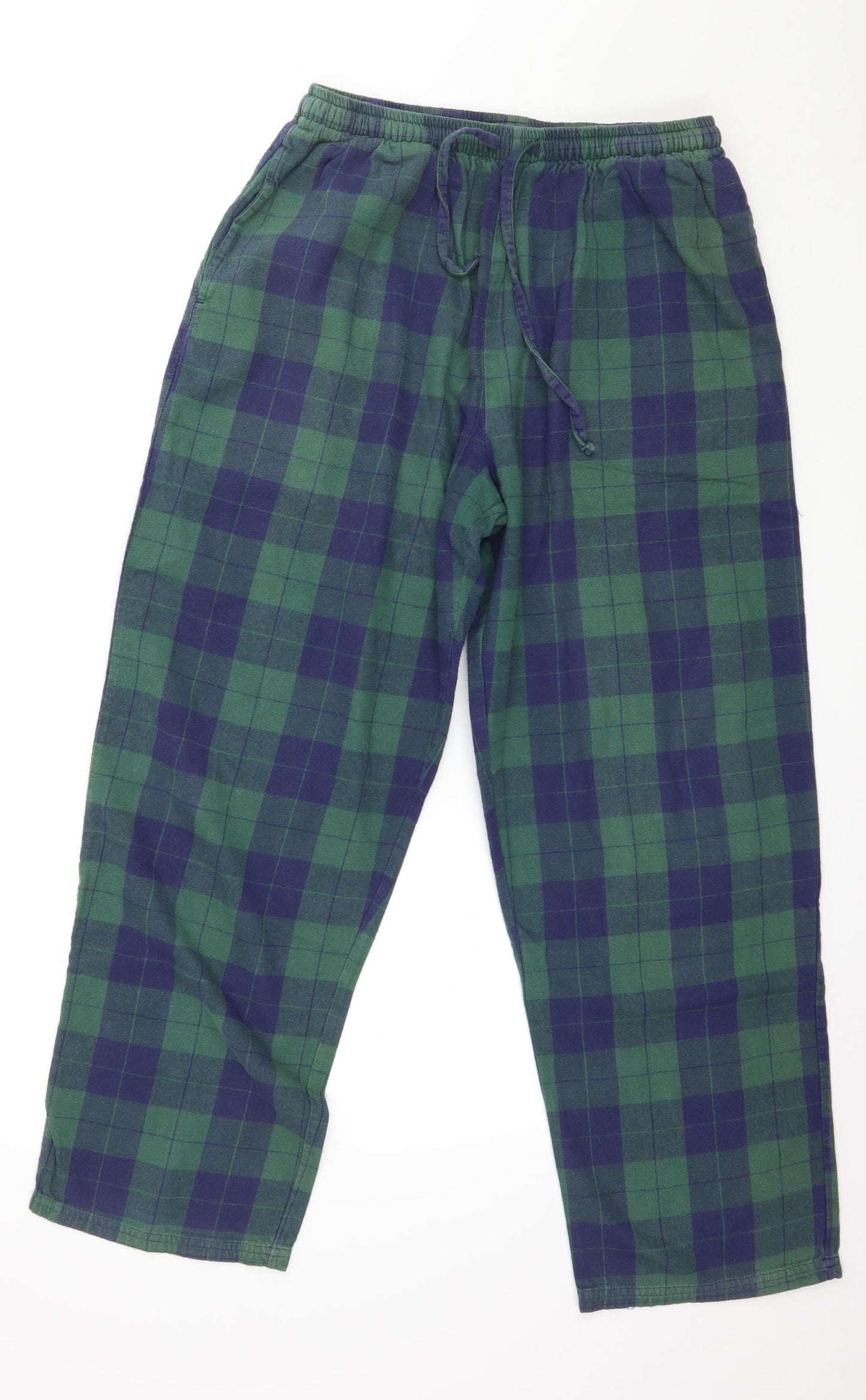grer Womens Green Check Jersey Top Pyjama Pants Size M