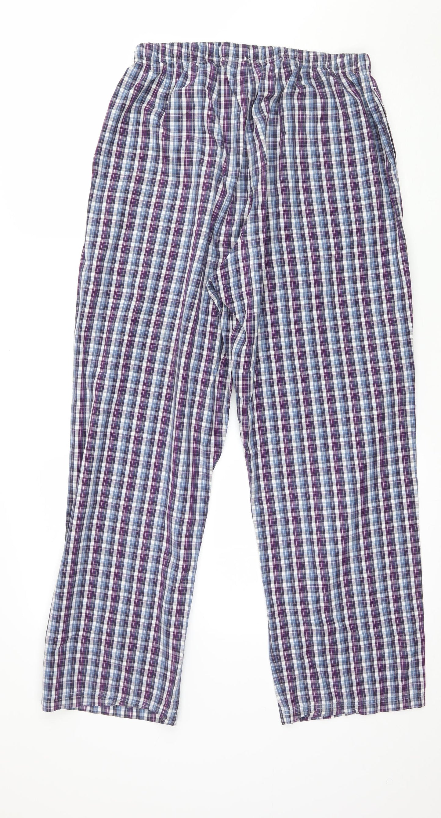 TU Mens Purple Check Jersey  Pyjama Pants Size M