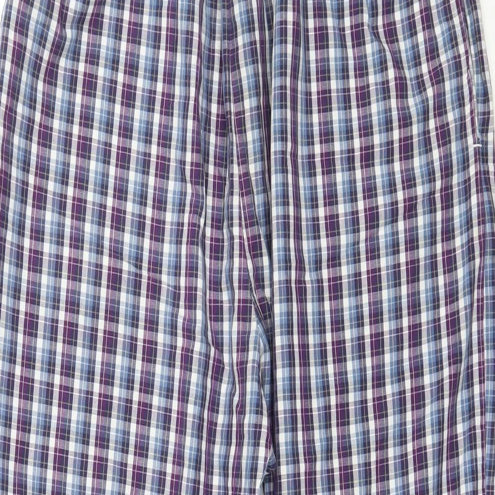 TU Mens Purple Check Jersey  Pyjama Pants Size M