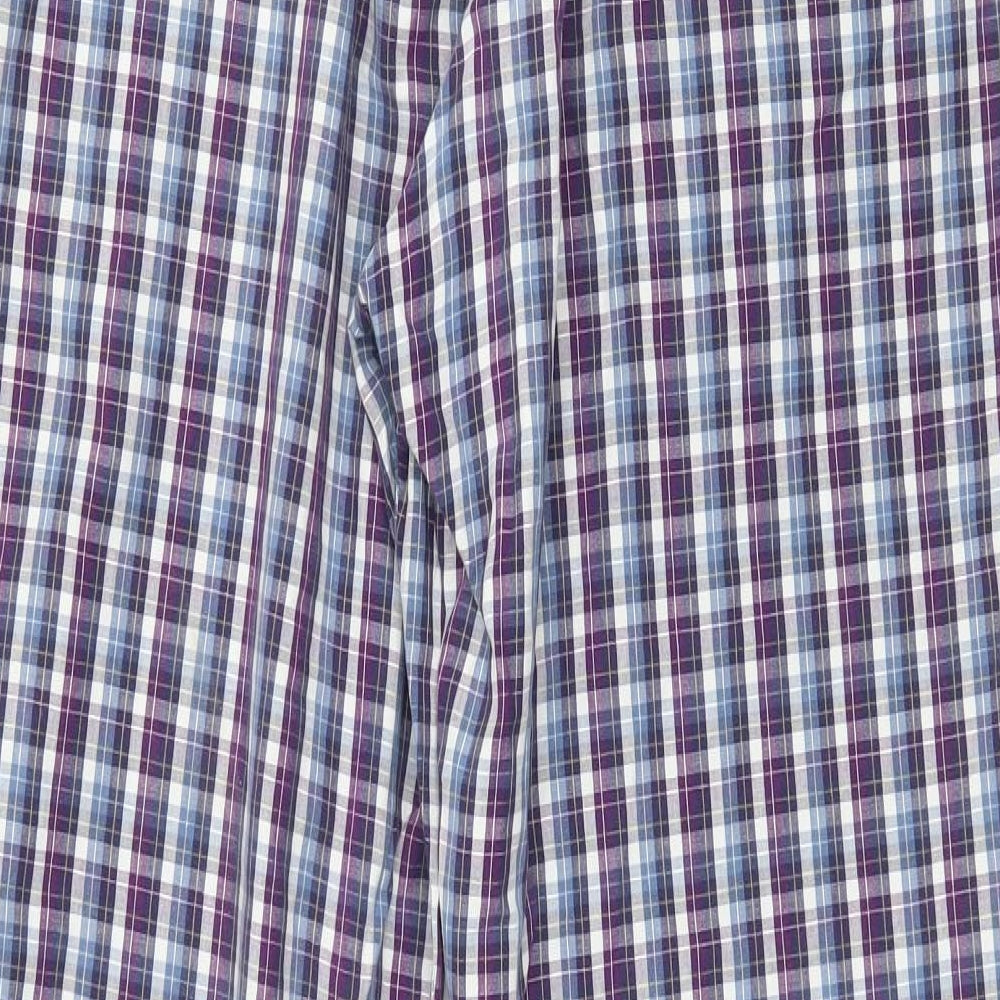TU Mens Purple Check Jersey  Pyjama Pants Size M