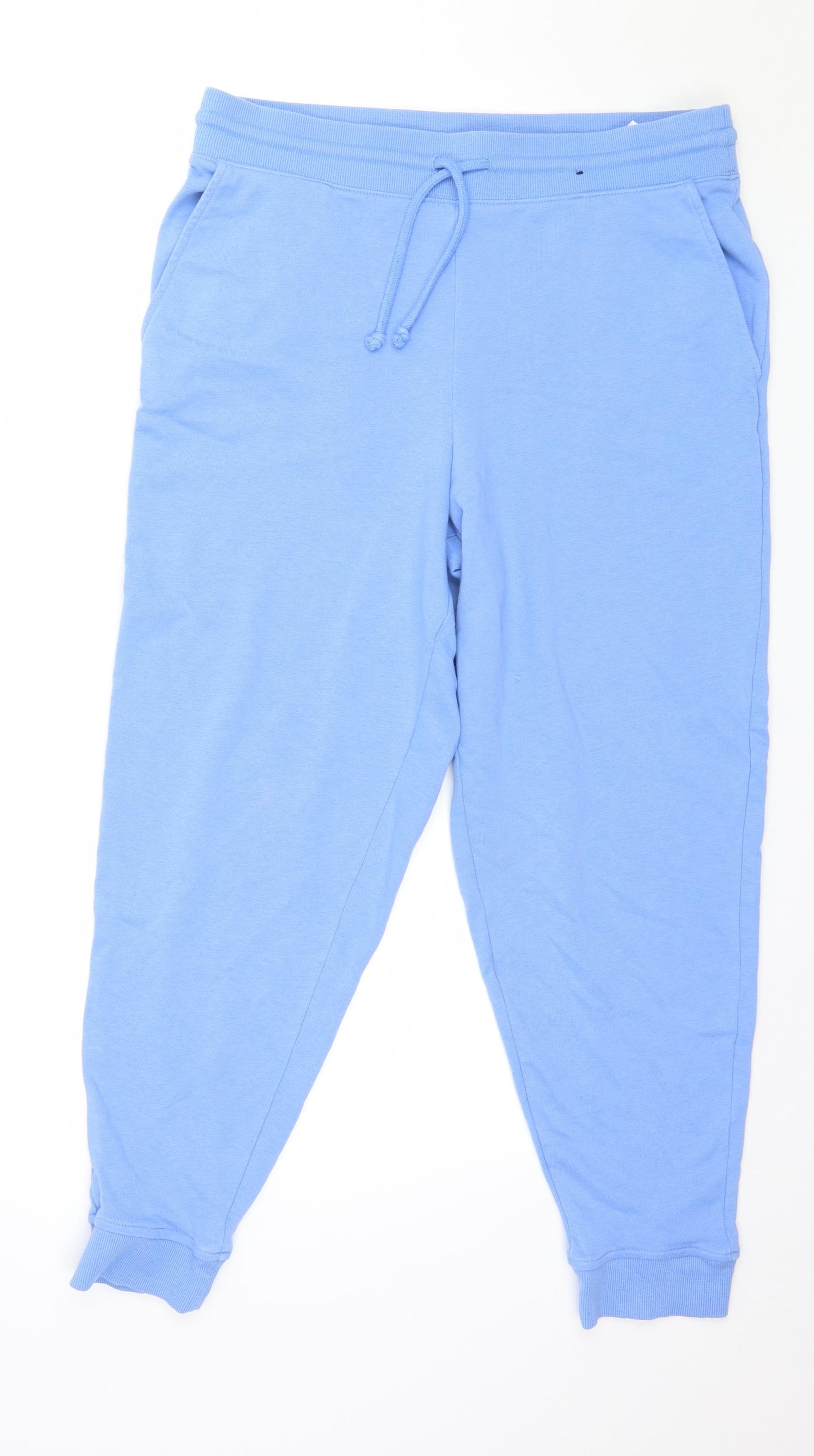 Marks and Spencer Womens Blue  Jersey Jogger Trousers Size 16 L26 in